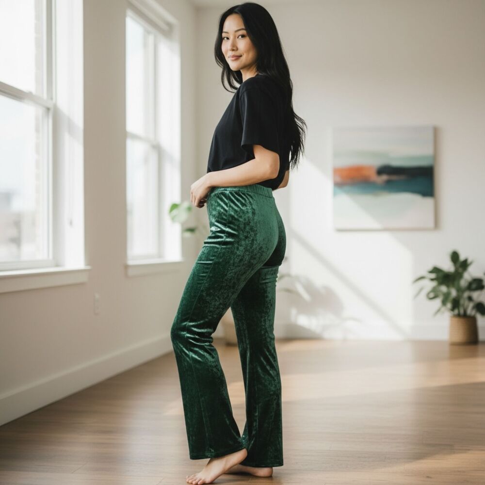 Luxe by LuLaRoe Green Velvet Pants XL